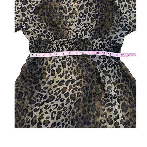 SOLD sheer silk cheetah print long sleeve shirt inc international concepts 14 - Picture 12 of 15